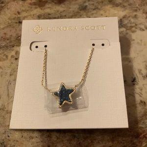 Kendra Scott  gold blue drusy star necklace